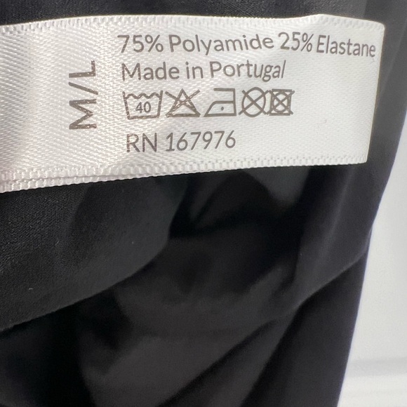 NWT CHAM Long Black Dress Fitted Long Sleeve High Slit $279 Medium/Large - Picture 5 of 7